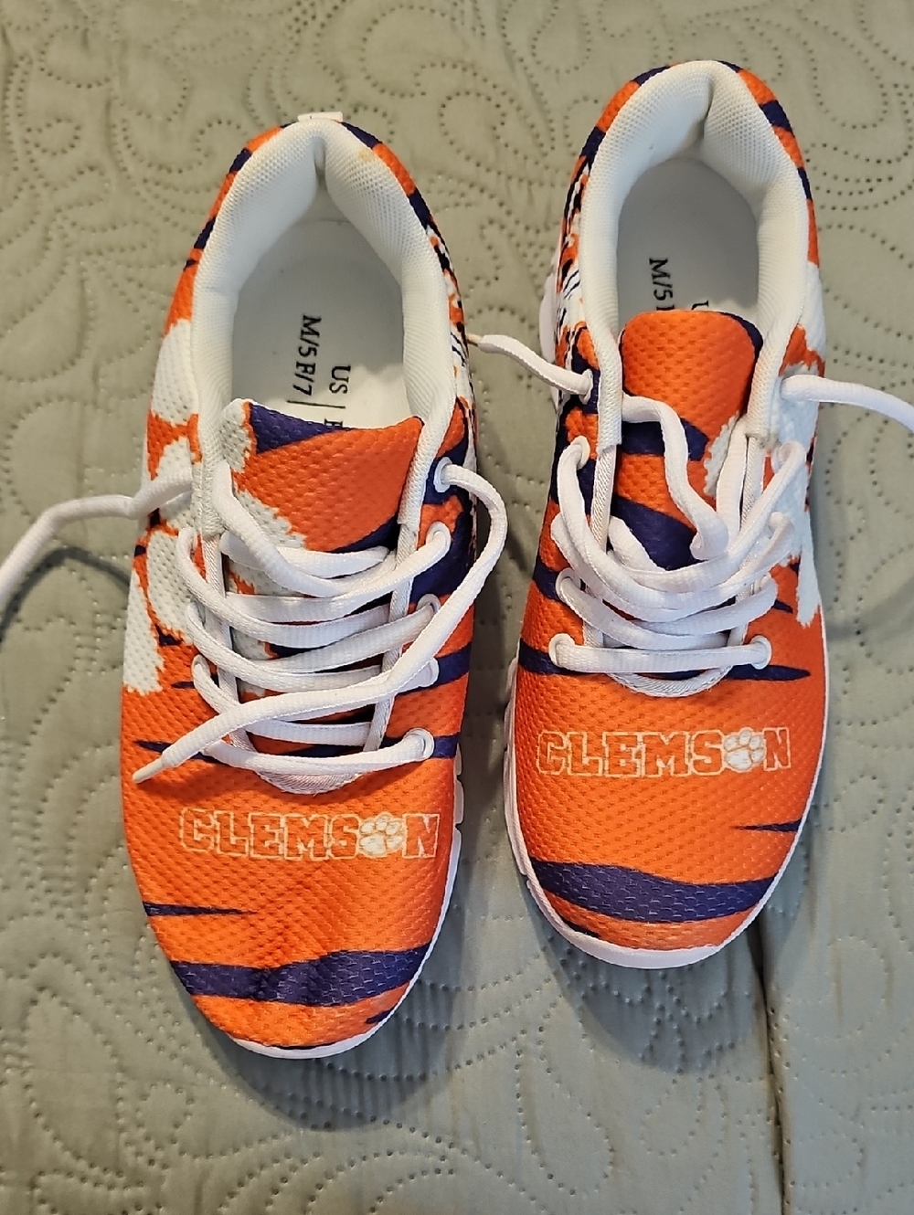 Women's Clemson Orange and Purple Athletic Sneakers